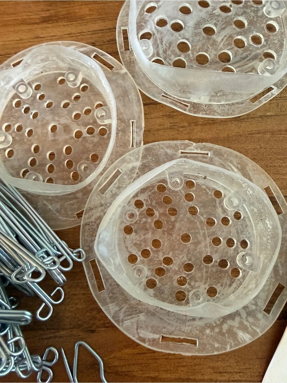 Clear Plastic Flower Frog Caps for Floral Foam - Clear vintage lot
